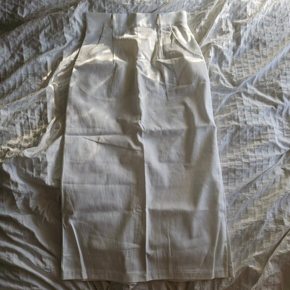LOEIL H-line Pocket Cotton Midi Skirt - 2024 - White - Sz S - NWT - Picture 2 of 9